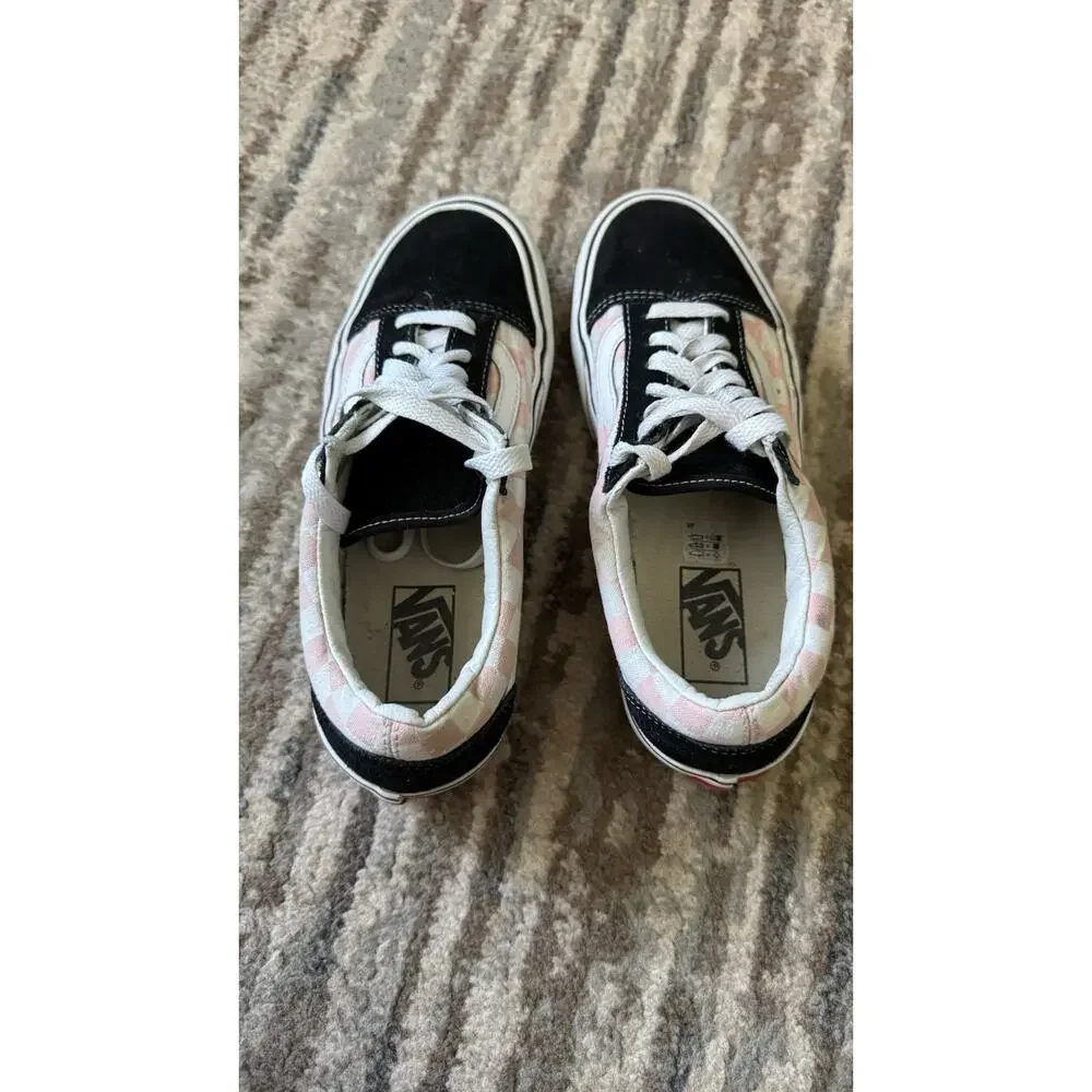 Vans Old Skool Checkerboard Platform Skate Shoe Black Pink Men’s 6 - Women’s 7.5